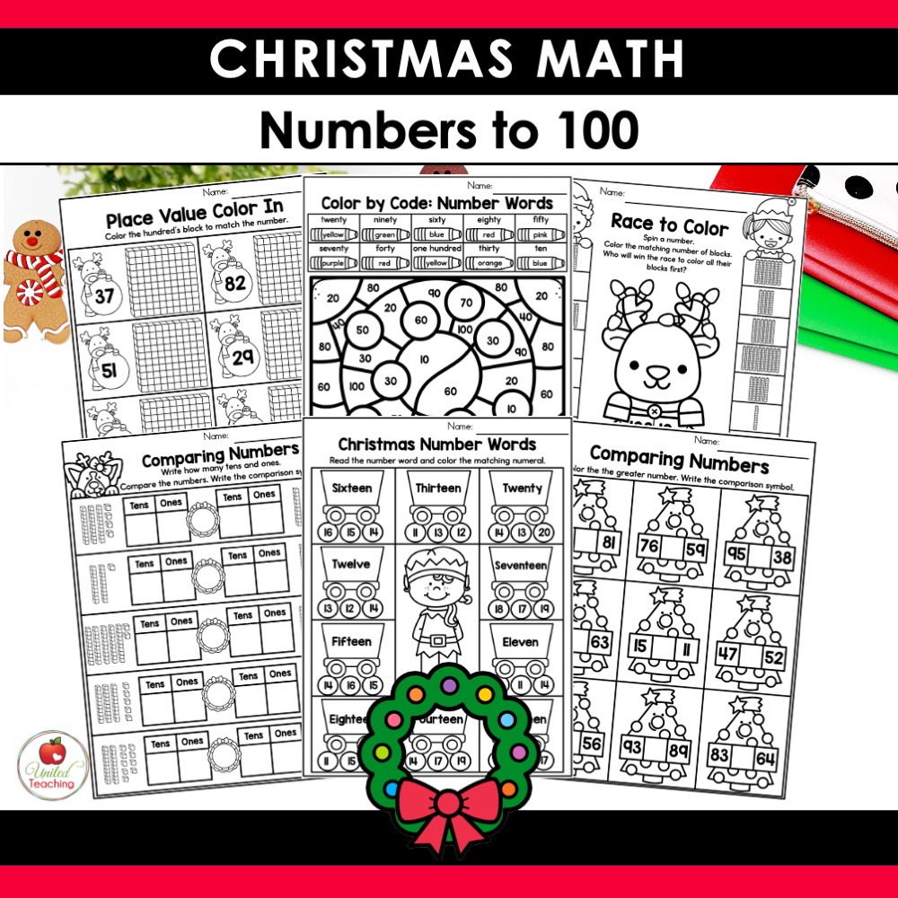 christmas math activities 1st grade packet - united teaching